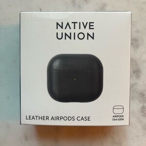 NIB Native Union Wrapped Black Leather Case for AirPods (3rd Gen)